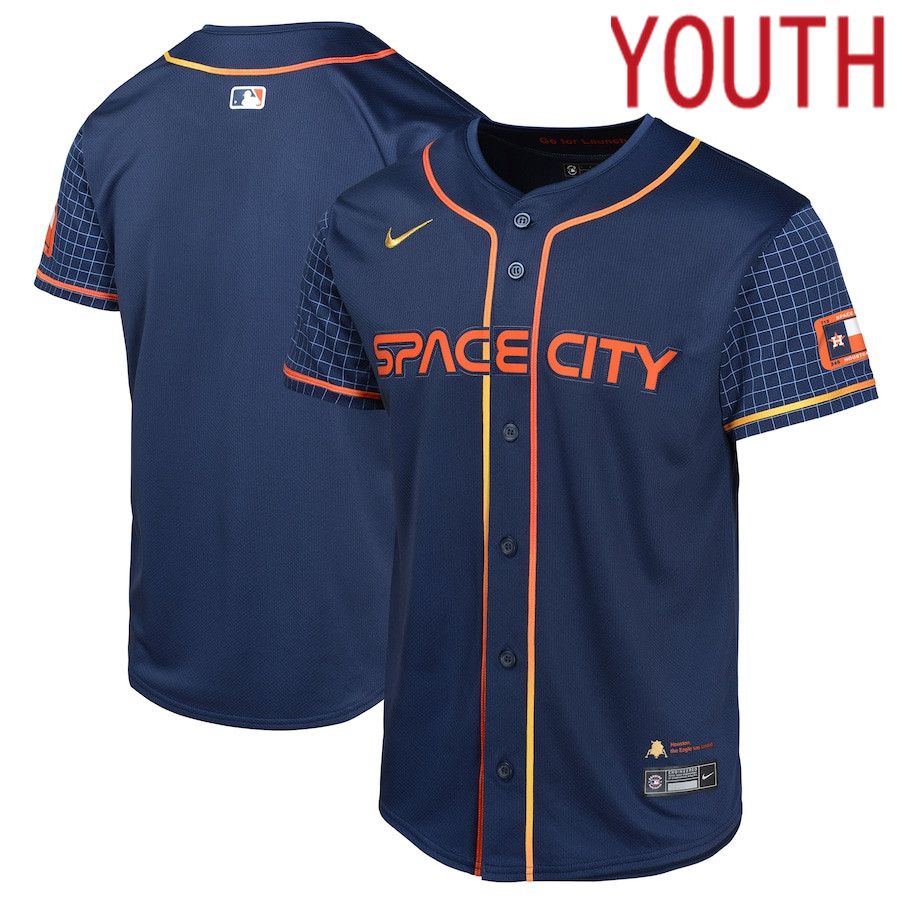 Youth Houston Astros Nike Navy City Connect Limited MLB Jersey->customized mlb jersey->Custom Jersey